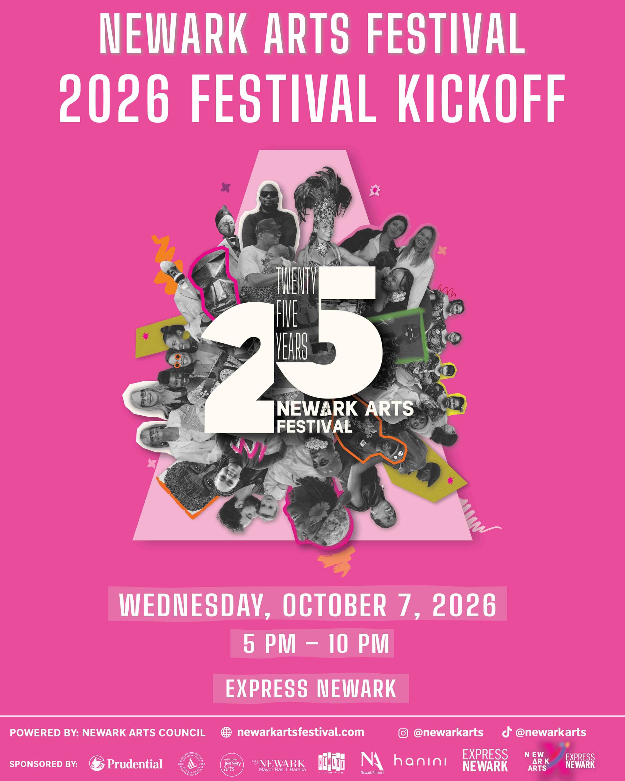 Poster for the Newark Arts Festival 2026 Kickoff event